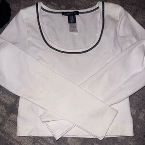 Women's White Long Sleeve Top